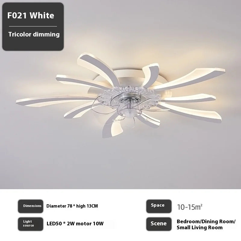 Modern Ceiling Fans with Lights, Fan Lamp Petal Ceiling Fan for Bedroom/Living Room