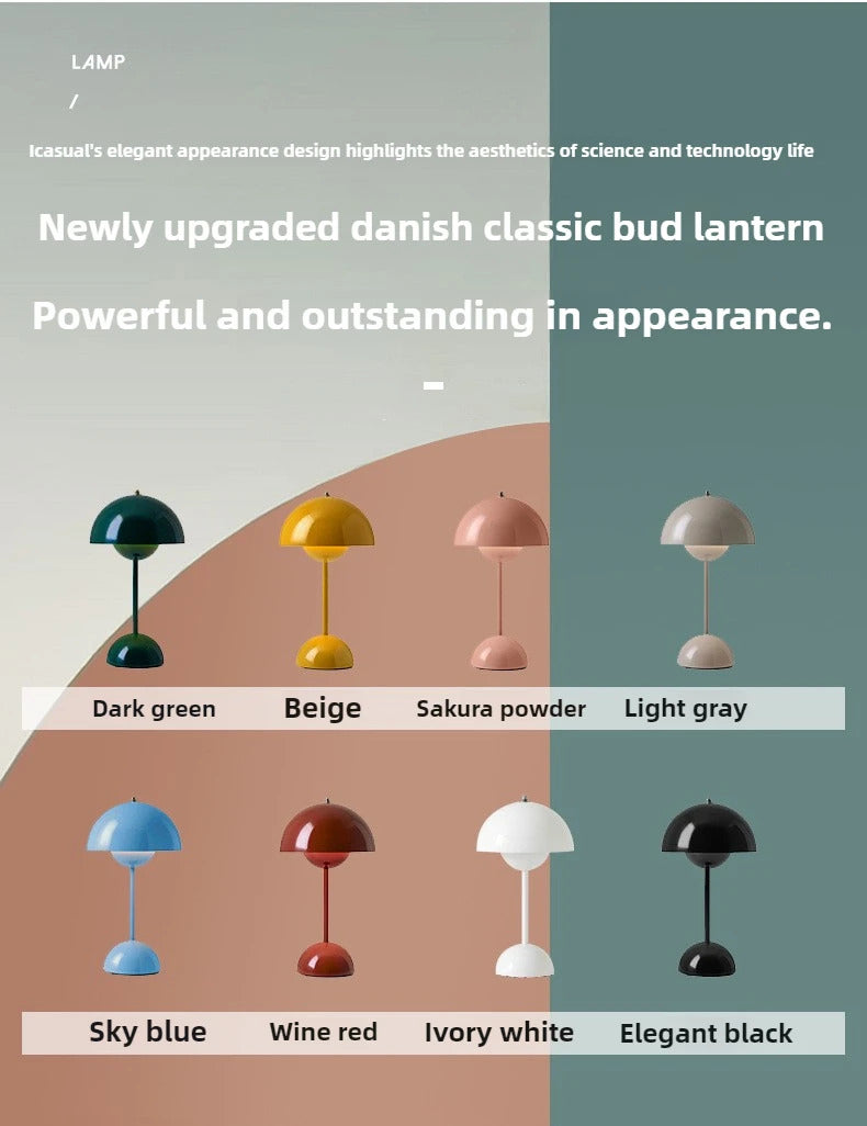 Danish Flower Bud Desk Lamp Nordic Modern Minimalist Bedroom Bedside Study Living Room Decoration LED Reading Table Light