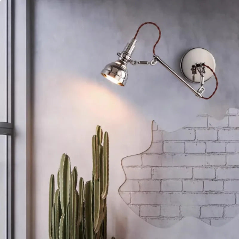 Bauhaus vintage silver wall lamp American Industrial Minimalist Adjustable wall lighting