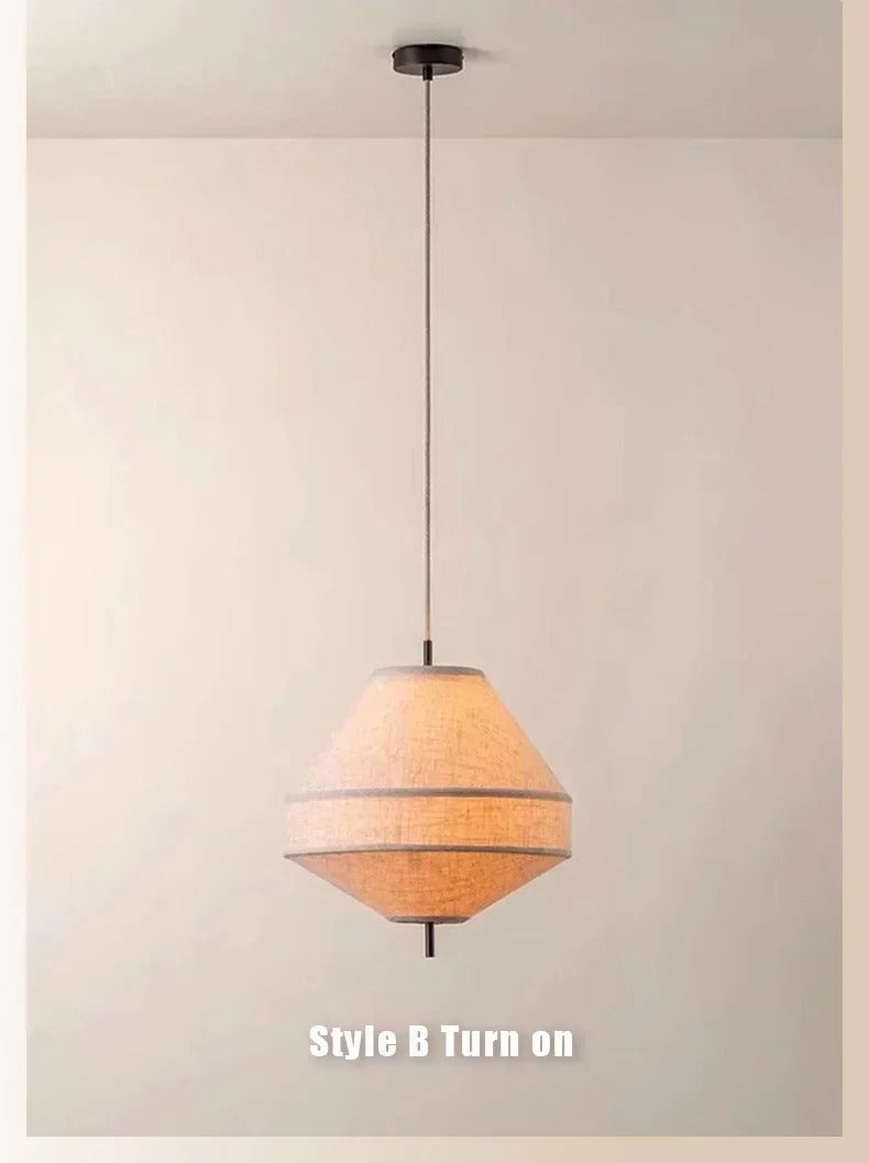 Wabi Sabi Fabric Pendant Light Nordic White Cloth Chandelier