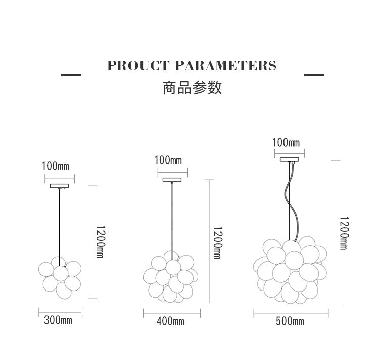 Gross glass bubble Pendant lamp bedroom kitchen island light