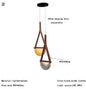 Modern leather handmade glass pendant lamp gray amber clear glass pendant Light