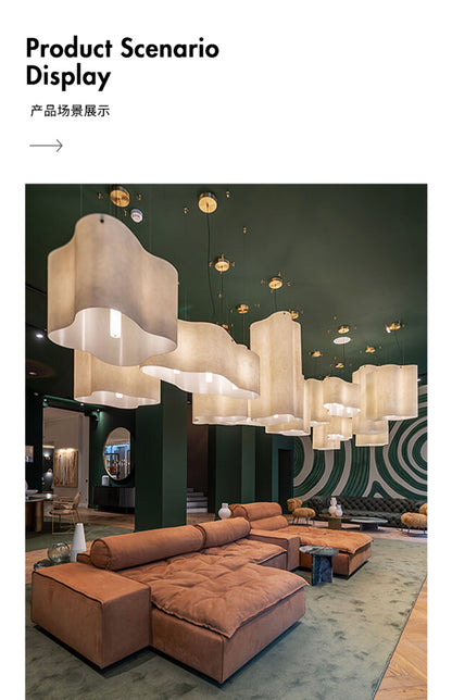 Nuvola Cloud Pendant Lamp Creative LED Fabric Hanging Chandelier