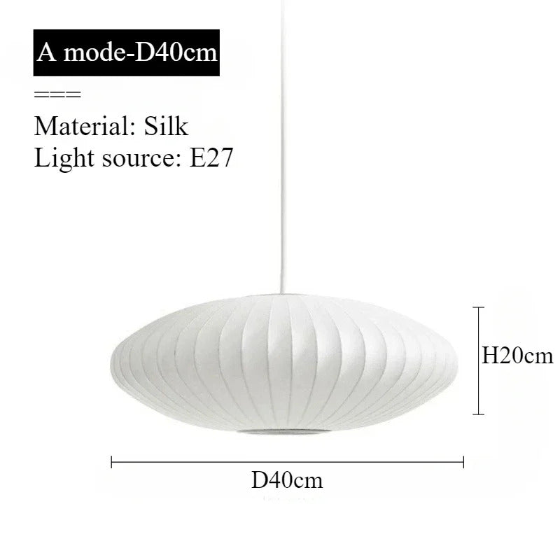 Japanese pendant light white design minimalist lamp Silk Cloth Light