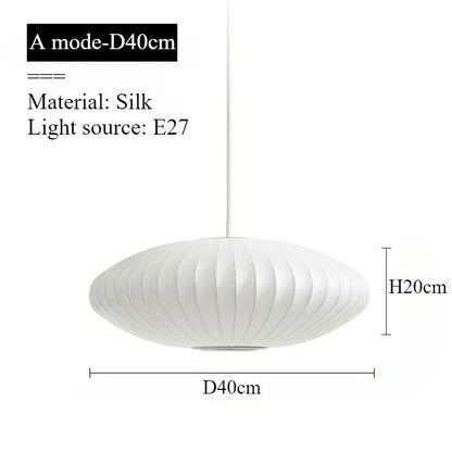 Japanese pendant light white design minimalist lamp Silk Cloth Light