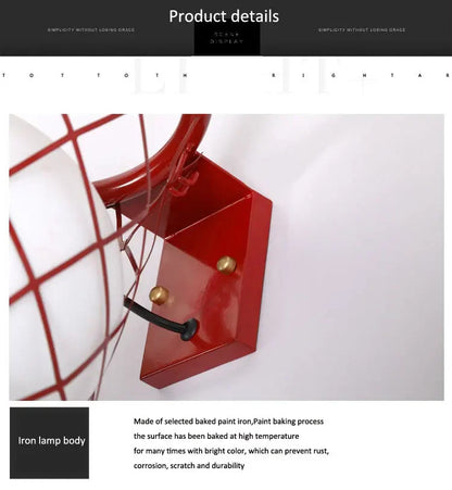 Basketball Wall Light Children boys Bedroom Wall Lamp Kids study Loft Sconce Light