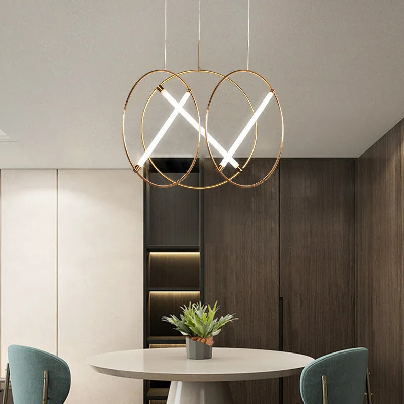 Round Suspension lamp Post-modern ring pendant light