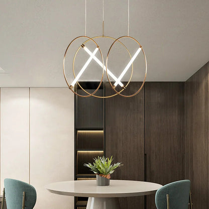 Round Suspension lamp Post-modern ring pendant light