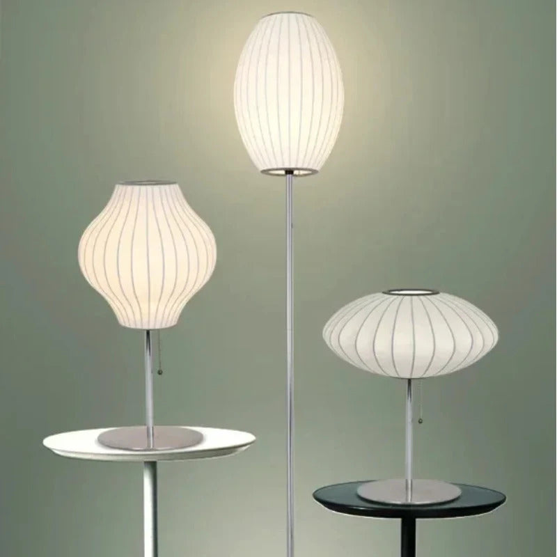 Nelson bubble table lamp wabi sabi white Silk floor light Danish designer Living Room Sofa Side Bedroom Bedside Led Standing Lam