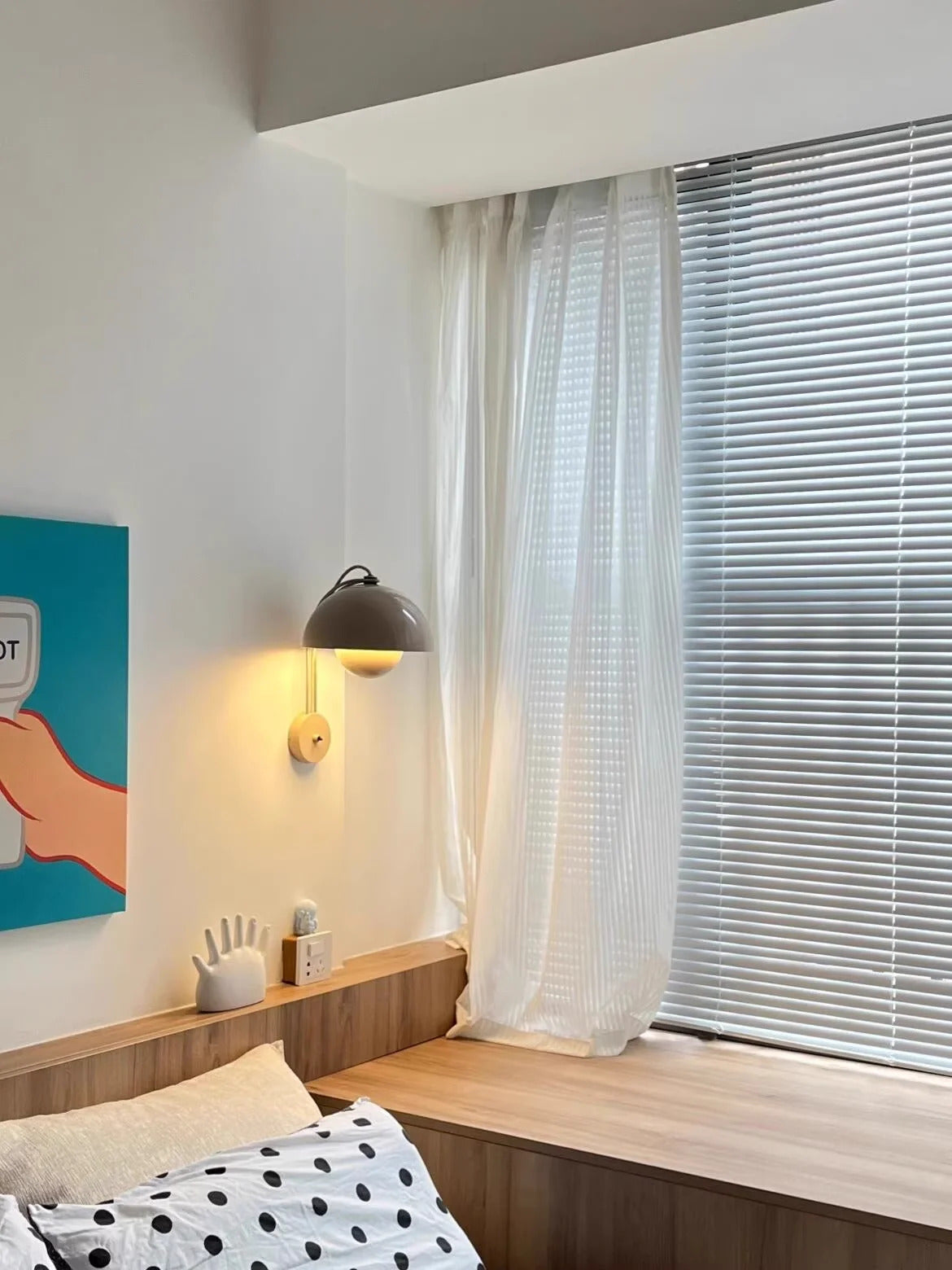 Nordic colorful Bud Wall Lamps Mushroom cute wall sconce bedside night light