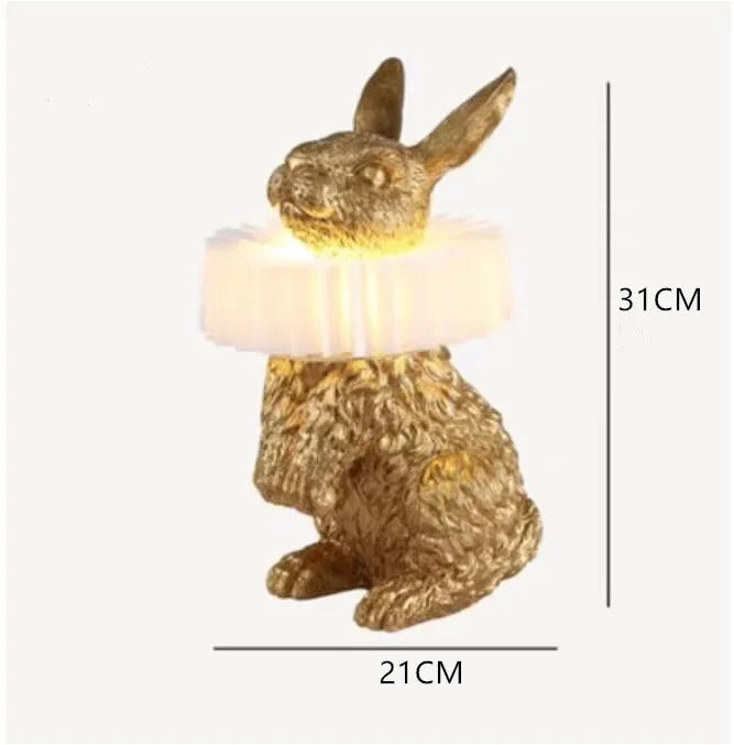 Nordic LED rabbit table lamp Designer resin rabbit desk lamp for study bedroom children's room reading led light bedside lamp