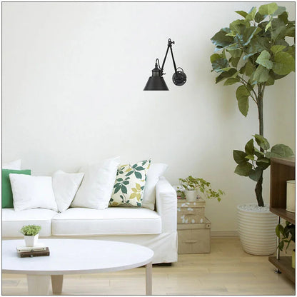 Nordic simple long black wall light Industrial Pole Swing Arm vintage Reading wall lamp