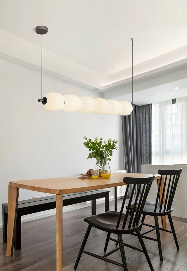 White glass bulb chandelier Long glass pendant lamp for Bedroom living room restaurant Bar Minimalist Necklace LED pendant light