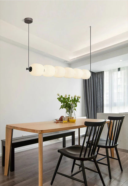 White glass bulb chandelier Long glass pendant lamp for Bedroom living room restaurant Bar Minimalist Necklace LED pendant light