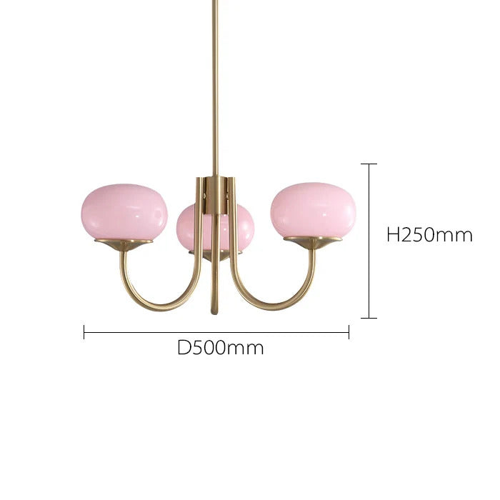 Nordic Simple Bedroom Lamp Designer Art Warm Romantic Children's Room Pink Medieval Bauhaus Chandelier