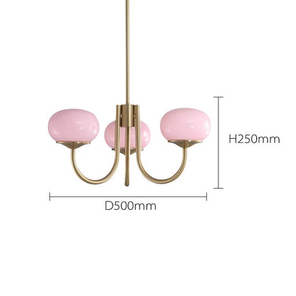 Nordic Simple Bedroom Lamp Designer Art Warm Romantic Children's Room Pink Medieval Bauhaus Chandelier