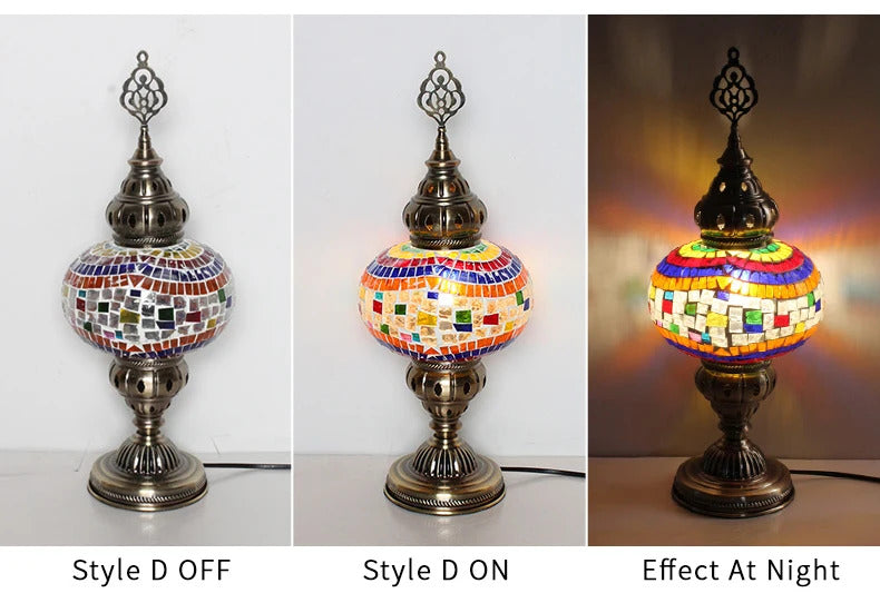 Turkish Mosaic Table Lamp Hand Crafted Decorative Lighting