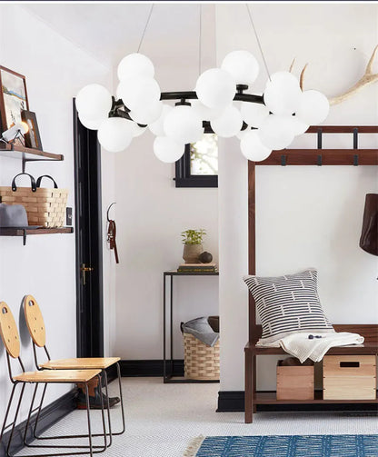 Nordic Round chandelier Glass Ball Chandeliers Living room ring scandinavian lamp fixtures