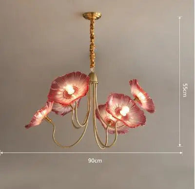 Lotus Flower Chandelier Modern Glass Flowers Led Chandelier