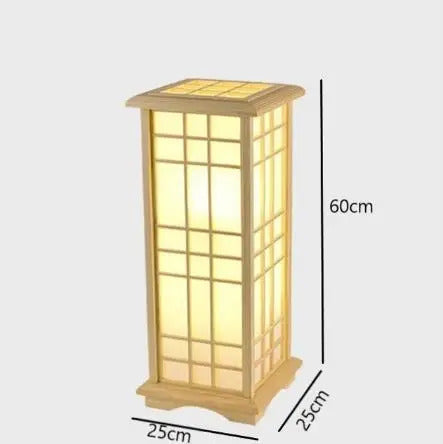 Japanese wooden floor lamp LED Wabi Sabi minimalist Square Wood Made standing lamp