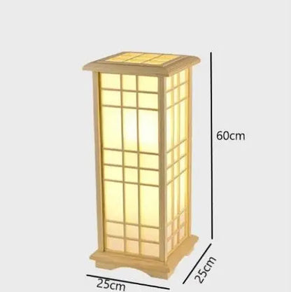 Japanese wooden floor lamp LED Wabi Sabi minimalist Square Wood Made standing lamp