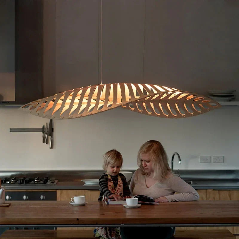 Japanese Wabi Sabi Leaf Chandeliers Art designer Fish Bone Retro Minimalist Pendant Light