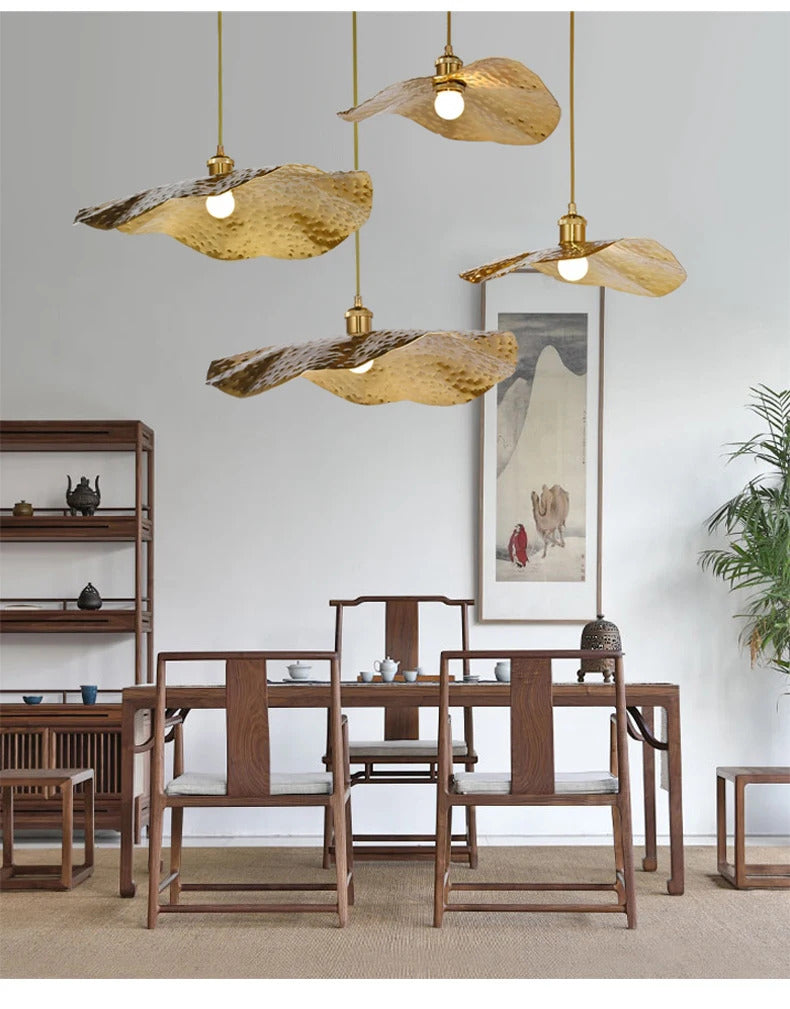 Hammered Brass Suspension Llight  retro pendant light