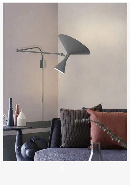 Modern Minimalist Wall Light LED Marseille Italian Designer Swing Arm Adjustable Wall lamp