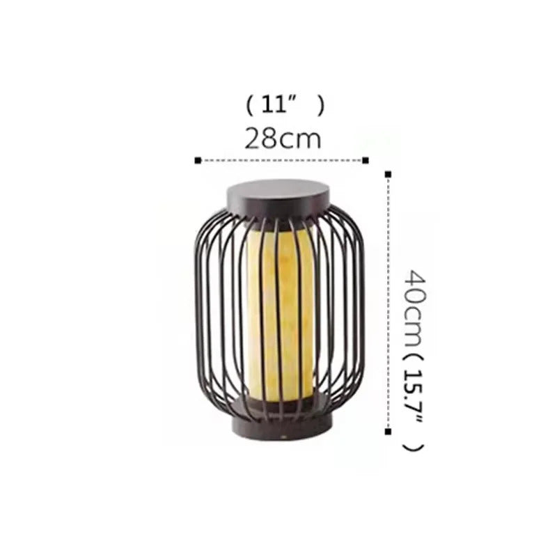 Outdoor courtyard waterproof floor lamp Wabi sabi Solar Balcony ambient birdcage Standing light