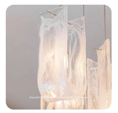 Nordic Cream Style Glass Pendant Lamp Luxury stair chandelier