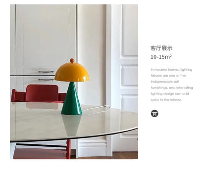 Memphis Mushroom Iron Art LED Table Lamps with Touch Switch USB Charging Desk Lights Living Room Bedroom Office Restaurant Study