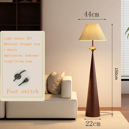 Wabi-sabi Floor Lamp Cloth Cover Art Decorative Bedroom Bedside Floor Light