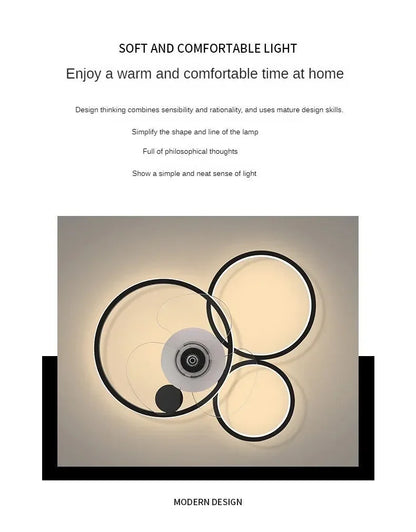 Nordic Ceiling Fan Lamp Home Living Room Modern Minimalist Restaurant Ceiling Lamp