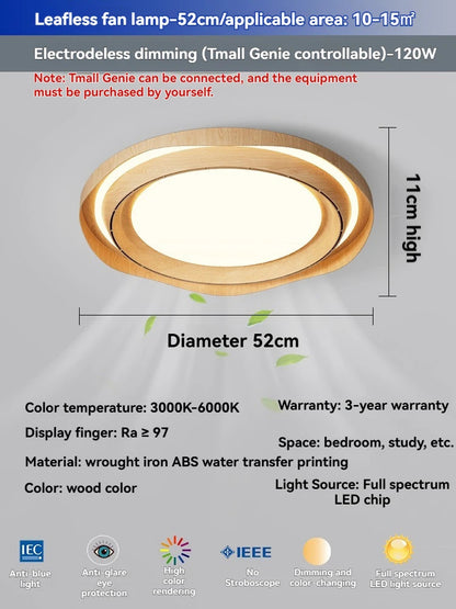 Modern Bladeless Ceiling Lamp Fan Living Room Silent Air Circulation Fan