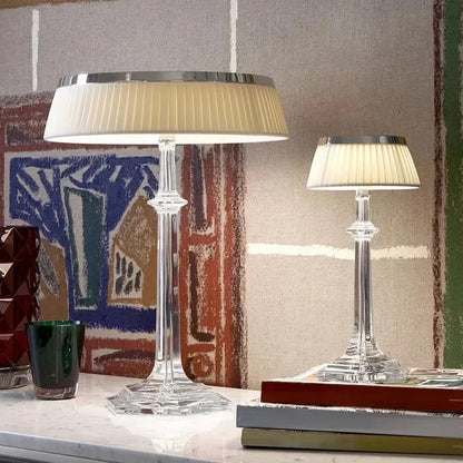 French Crystal Body Table Lamp Living Room Luxury Atmosphere Bedroom Study Designer Art Fabric Lampshade Villa LED Light Decor