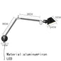 Italian swing arm wall lamp LED Silver Black wall lamp Rotatable Adjustable Reading Lights Decor wall mounted bedside lights