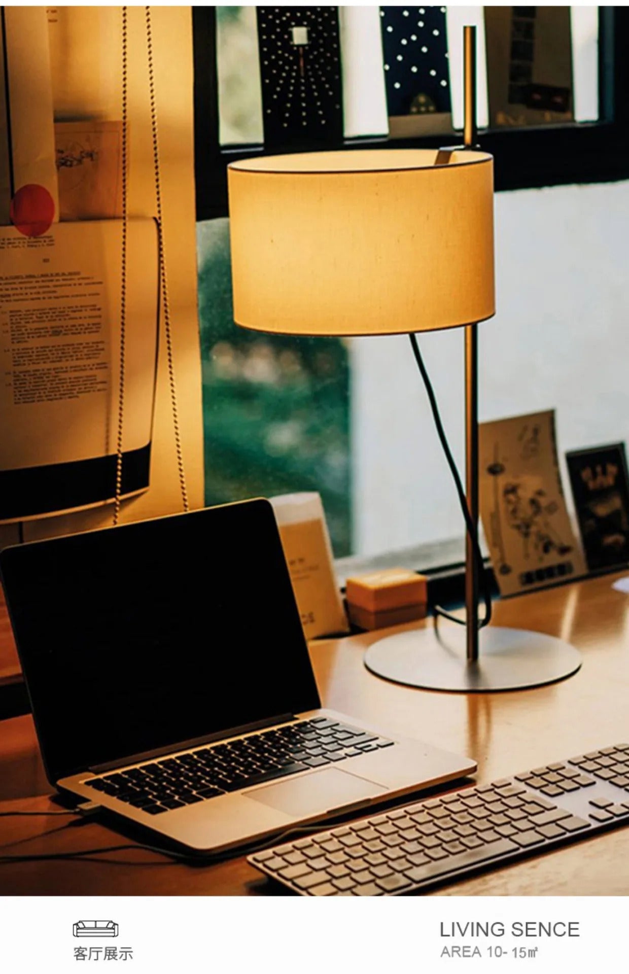 Japanese Liftable Wooden Lamp Wabi Sabi Fabric Floor Lamp