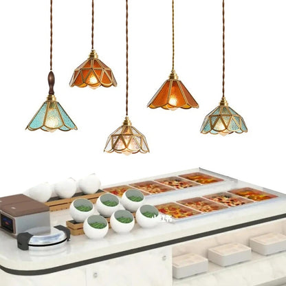 Art Nouveau Stained Glass Pendant Light