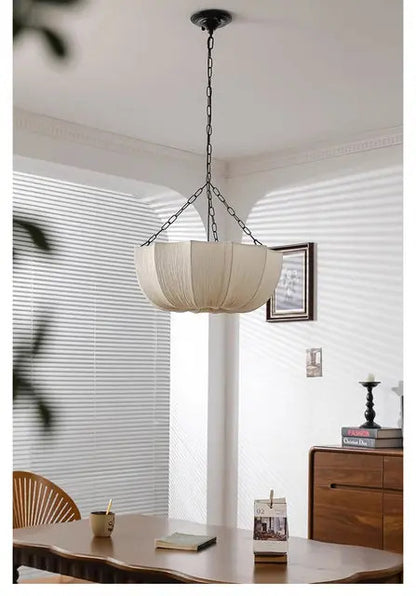 Retro Wabi Sabi Fabric Chandelier Japanese Fabric Pendant Lights