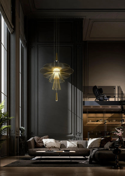 Vintage Gravity Origin Chandelier Luxury Metal lustre suspension black amd gold light for Living Dining Room kitchen island Lamp