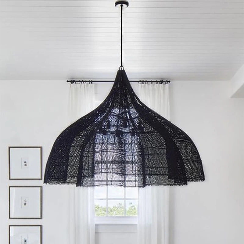 Wabi Sabi Rattan Pendant Lamp Modern Living Room Wicker Pendant Lamp