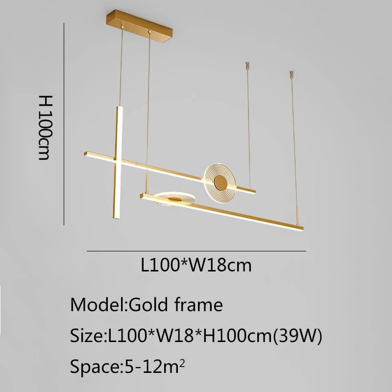 Modern black chandelier Led Nordic design minimalist acrylic lamp