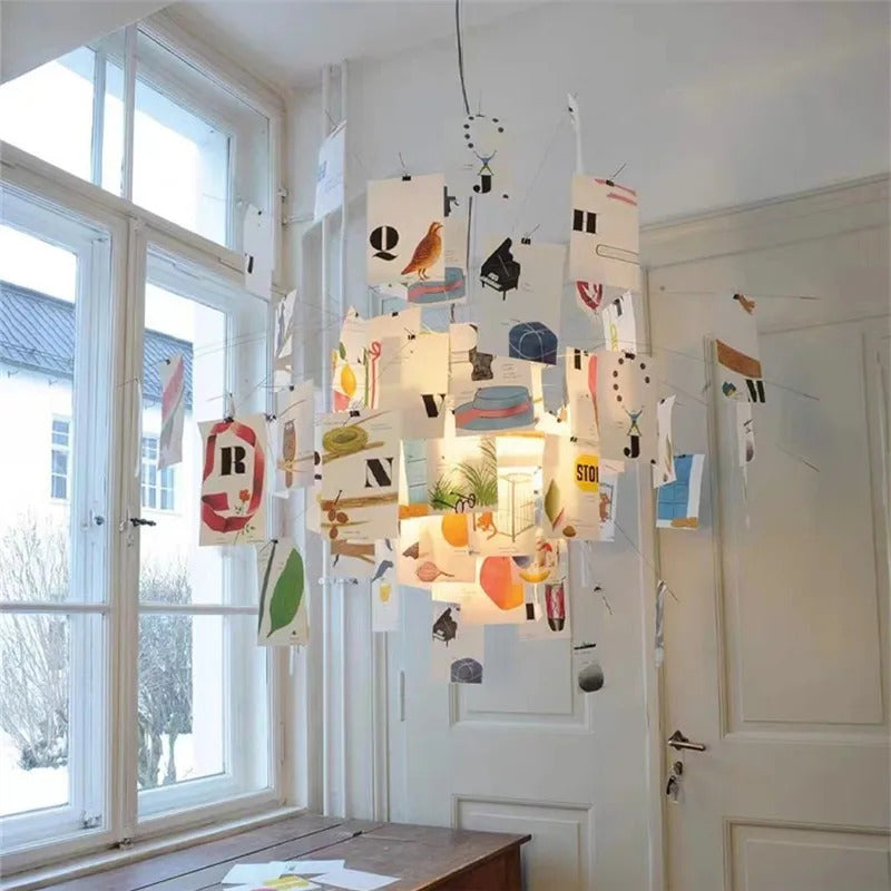 Zettel'z Pendant Light DIY Ingo Maurer Zettel chandelier for Living Room Kitchen Cafe Bar Decoration led Designer Pendant lamp