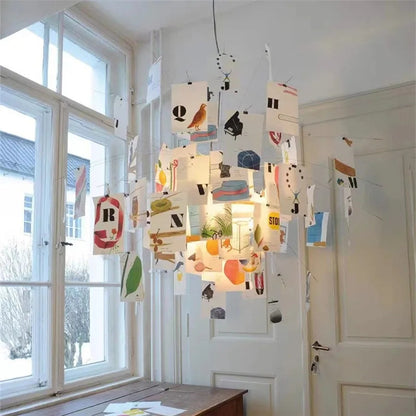 Zettel'z Pendant Light DIY Ingo Maurer Zettel chandelier for Living Room Kitchen Cafe Bar Decoration led Designer Pendant lamp