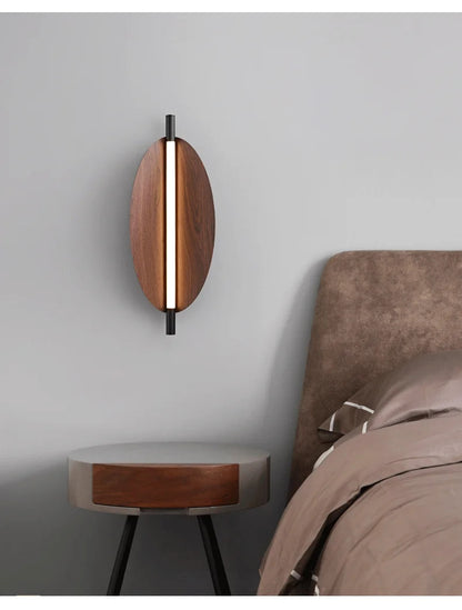 Thula leaf Wall Lamp Nordic Long minimalist wall light Japanese Wood Grain sconce