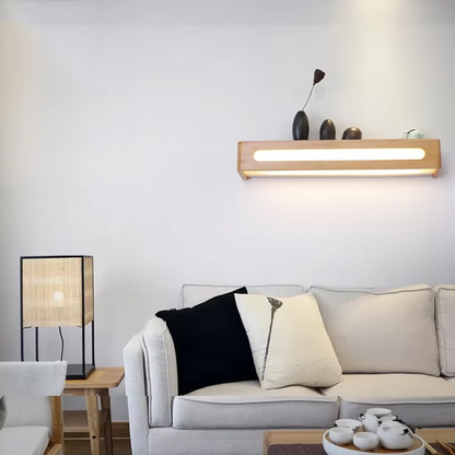 Modern Bathroom Mirror Wall Lamps Nordic Solid Wooden Linear LED Sconce light