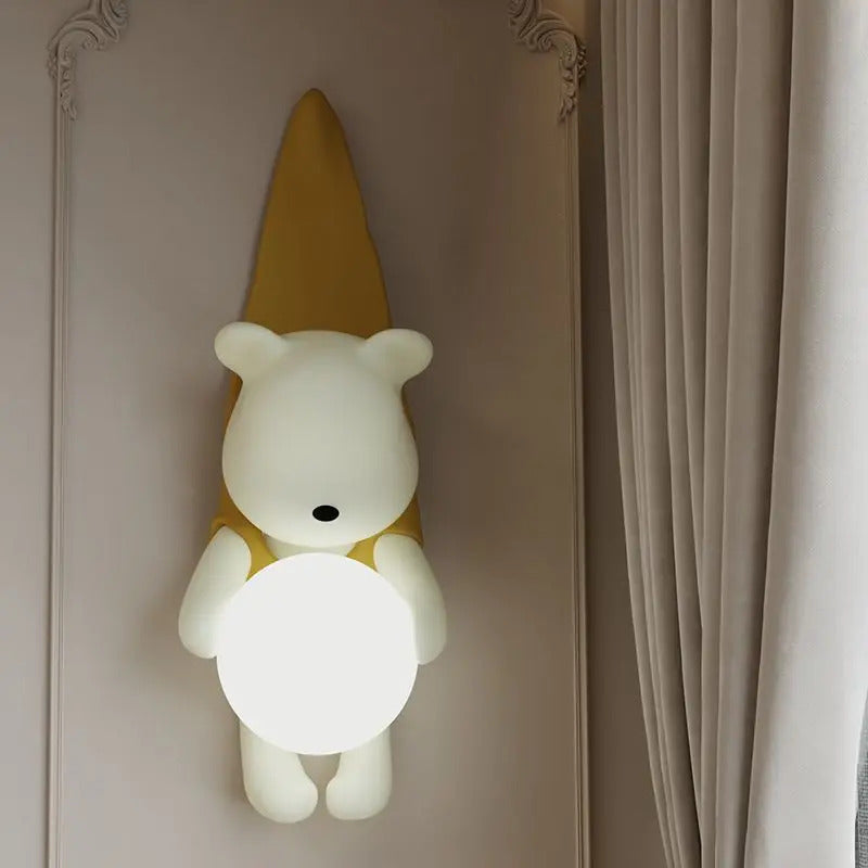 Bear Cute wall lamps Nordic Resin Little baby room Children's bedroom sconce lighting