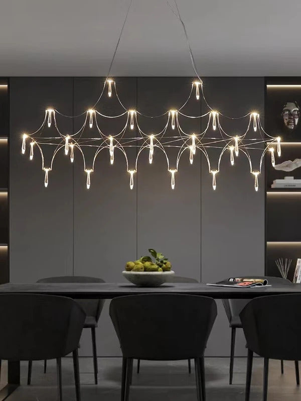 Modern Restaurant Strip Chandelier Luxury Lobby Front Desk Hanging Lamp