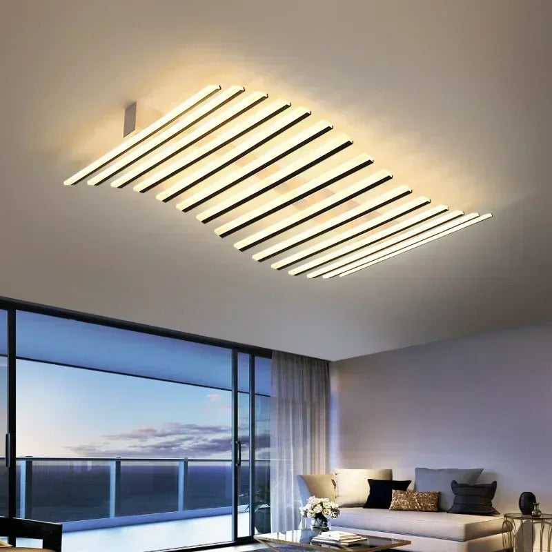 Art Fishbone Line Acrylic LED Ceiling Lamp Living Room Bedroom Lighting