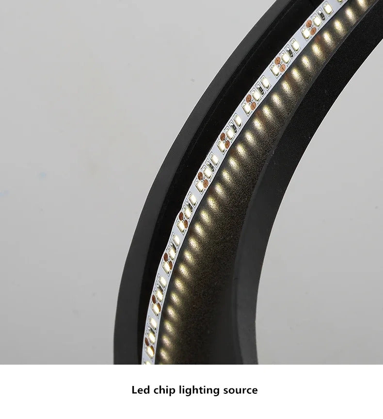 Modern Luxury Crystal Ring chandeliers Round black golden pendant lamp LED hanging light